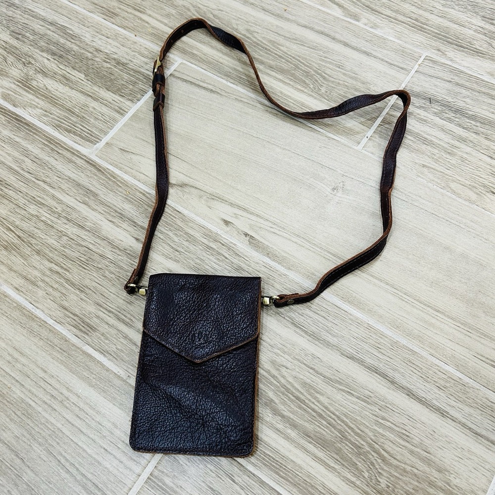 Portland Leather Goods Parker Phone Bag Leather Crossbody Purse EUC